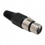 Conector Cannon XLR Fêmea JCCN0004 Plástico Preto STORM