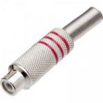 Plug RCA Fêmea Niquelado com Mola JCRC0003 Vermelho STORM