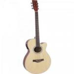 Violão Eletroacústico Mini Jumbo Cutaway Aço GSF-1R CEQ Natural Brilhante GIANNINI
