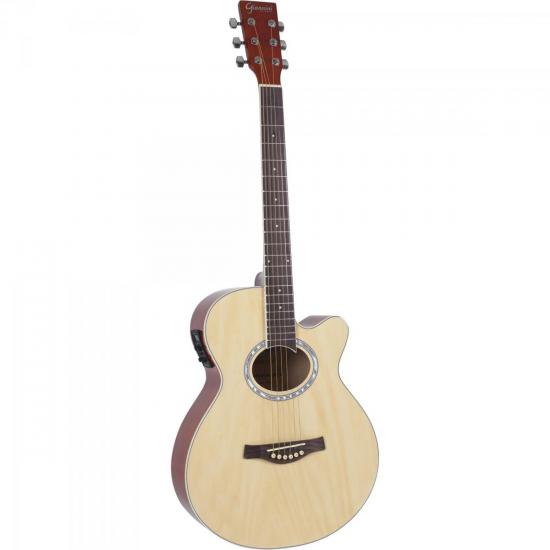 Violão Eletroacústico Mini Jumbo Cutaway Aço GSF-1R CEQ Natural Brilhante GIANNINI Violão Eletroacústico Mini Jumbo Cutaway Aço GSF-1R CEQ Natural Brilhante GIANNINI