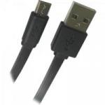 Cabo de Dados Micro USB Flat 1,8m UMI-401/1.8BK Preto FORTREK
