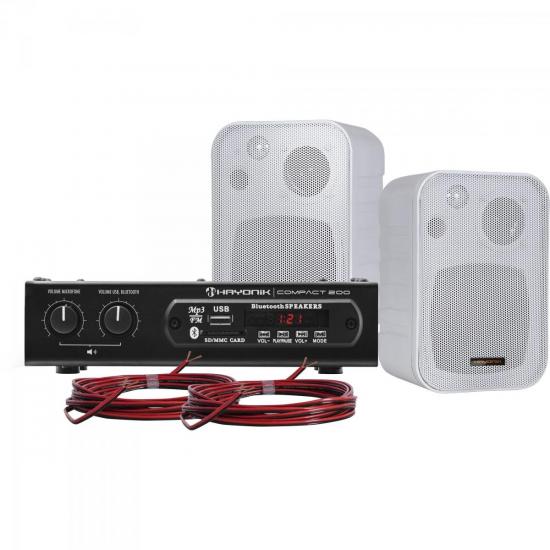 Kit Som Ambiente 200W Musical AMBIENCE 2000 Branco HAYONIK Kit Som Ambiente 200W Musical AMBIENCE 2000 Branco HAYONIK