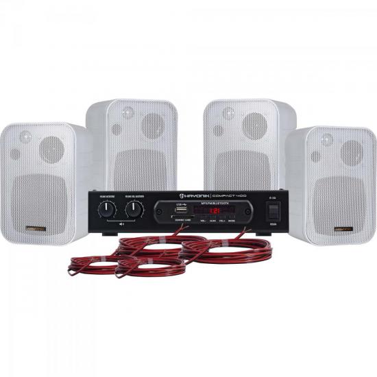 Kit Som Ambiente 400W AMBIENCE 4000 Branco HAYONIK Kit Som Ambiente 400W AMBIENCE 4000 Branco HAYONIK