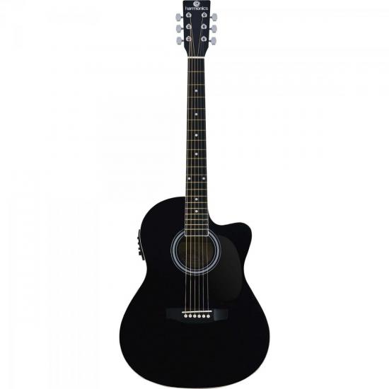 Violão Eletroacústico Aço GE-21 Preto HARMONICS Violão Eletroacústico Aço GE-21 Preto HARMONICS