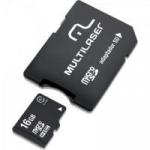 Cartão de Memória 16GB Micro SDHC com Adaptador MC110 CLASSE 10 MULTILASER Cartão de Memória 16GB Micro SDHC com Adaptador MC110 CLASSE 10 MULTILASER