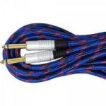 Cabo Guitarra P10 x P10 5m CBGU0006 Azul Têxtil STORM