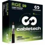Coaxial RGE 59 67% Branco Rolo 100m CABLETECH Coaxial RGE 59 67% Branco Rolo 100m CABLETECH