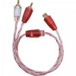 Cabo de Som Automotivo 2 RCA (M) x 1 RCA (F) 40cm BRONZE Cristal STETSOM