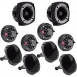 Kit Som Automotivo 120W RMS 8 Ohms 4 DRIVERS + 4 CORNETAS LONGAS + 2 SUPER TWEETERS ORION Kit Som Automotivo 120W RMS 8 Ohms 4 DRIVERS + 4 CORNETAS LONGAS + 2 SUPER TWEETERS ORION