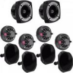 Kit Som Automotivo 120W RMS 8 Ohms 4 DRIVERS + 4 CORNETAS CURTAS + 2 SUPER TWEETERS ORION Kit Som Automotivo 120W RMS 8 Ohms 4 DRIVERS + 4 CORNETAS CURTAS + 2 SUPER TWEETERS ORION
