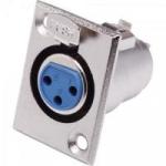 Conector Cannon XLR Fêmea Painel JCCN0010 Níquel STORM