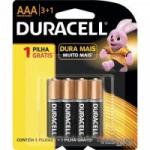 Pilha Alcalina AAA Leve 4 Pague 3 MN2400B4 Blister DURACELL