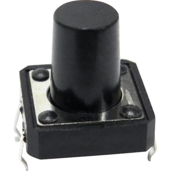 Chave Tactil Switch 12mm 180º CHVS0021 Preta STORM Chave Tactil Switch 12mm 180º CHVS0021 Preta STORM