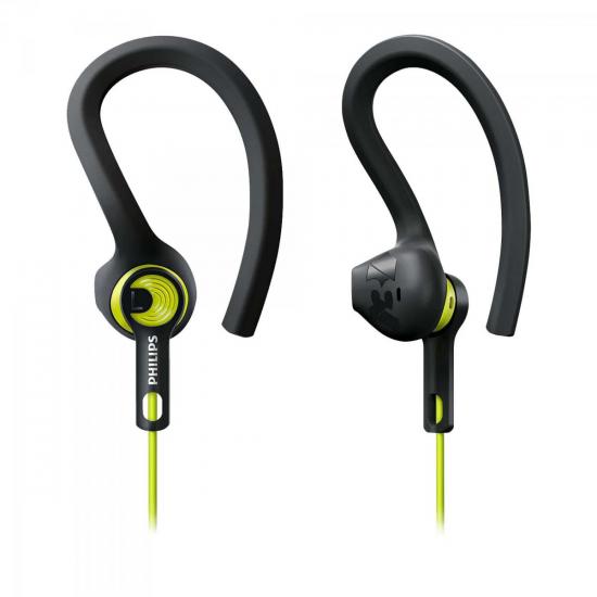 Fone de Ouvido Esportivo 3 em 1 SHQ1400CL/00 Preto/Amarelo PHILIPS Fone de Ouvido Esportivo 3 em 1 SHQ1400CL/00 Preto/Amarelo PHILIPS