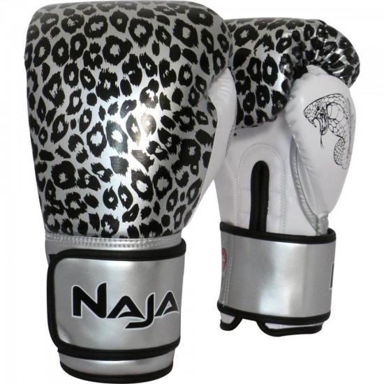 Luva de Boxe ANIMAL PRINT 12 OZ Onça Prata NAJA Luva de Boxe ANIMAL PRINT 12 OZ Onça Prata NAJA