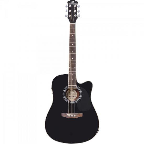 Violão Eletroacústico Folk Aço GE-30BK Preto HARMONICS Violão Eletroacústico Folk Aço GE-30BK Preto HARMONICS