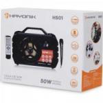 Caixa de Som Portátil 50W Bluetooth/MicroSD/USB/FM HS01 Preta HAYONIK Caixa de Som Portátil 50W Bluetooth/MicroSD/USB/FM HS01 Preta HAYONIK