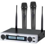 Microfone de Mão Duplo VLR-502 Cromado VOKAL Microfone de Mão Duplo VLR-502 Cromado VOKAL