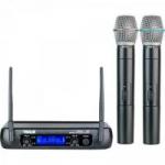Microfone de Mão sem Fio Duplo UHF VWR-25MM Preto VOKAL Microfone de Mão sem Fio Duplo UHF VWR-25MM Preto VOKAL