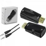 Plug Conversor HDMI x VGA com Saída R+L Preto CHIP SCE Plug Conversor HDMI x VGA com Saída R+L Preto CHIP SCE