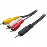 Cabo P2 4C x 3 RCA Macho 1,8m P24C3RCA Preto MXT Cabo P2 4C x 3 RCA Macho 1,8m P24C3RCA Preto MXT