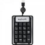 Teclado Numérico USB Cabo Retrátil BK-N20 Preto EXBOM Teclado Numérico USB Cabo Retrátil BK-N20 Preto EXBOM