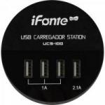 Carregador USB 4 Portas UCS-100 Preto/Azul EXBOM Carregador USB 4 Portas UCS-100 Preto/Azul EXBOM
