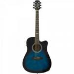 Violão Eletroacústico Dreadnought Folk Cutaway Aço GF-1D CEQ Dark Blue Burst GIANNINI