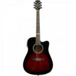 Violão Eletroacústico Dreadnought Folk Cutaway Aço GF-1D CEQ Brown Red Burst GIANNINI