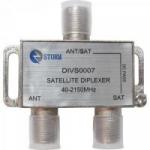 Diplexer Satélite VHF/UHF/SAT 1 Entrada x 2 Saídas DIVS0007 Níquel STORM