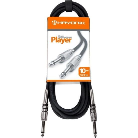 Cabo Para Guitarra P10 x P10 10m PLAYER Preto HAYONIK Cabo Para Guitarra P10 x P10 10m PLAYER Preto HAYONIK