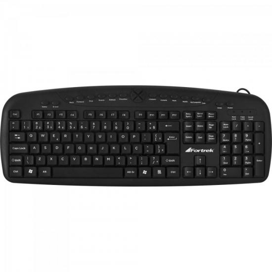Teclado Multimídia USB MKL-101 Preto FORTREK Teclado Multimídia USB MKL-101 Preto FORTREK