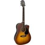 Violão Eletroacústico Dreadnought Folk Cutaway Aço GF-1D CEQ Honey Burst GIANNINI