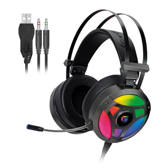 Headset Gamer RGB H1 PRO Cinza FORTREK Headset Gamer RGB H1 PRO Cinza FORTREK