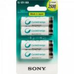 Pilha Recarregável AA c/ 4 Unid. 2500mAh NiMh NH-AA B4GN SONY