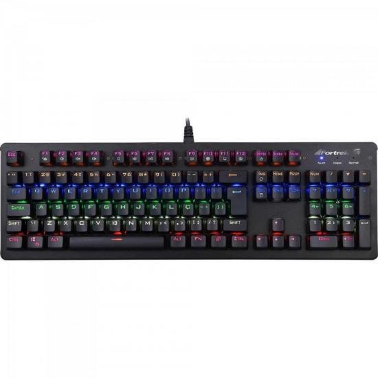 Teclado Gamer Mecânico K5 RGB Preto FORTREK Teclado Gamer Mecânico K5 RGB Preto FORTREK