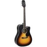 Violão Eletroacústico Dreadnought Aço GDC-1 CEQ Vintage Sunburst Satin GIANNINI