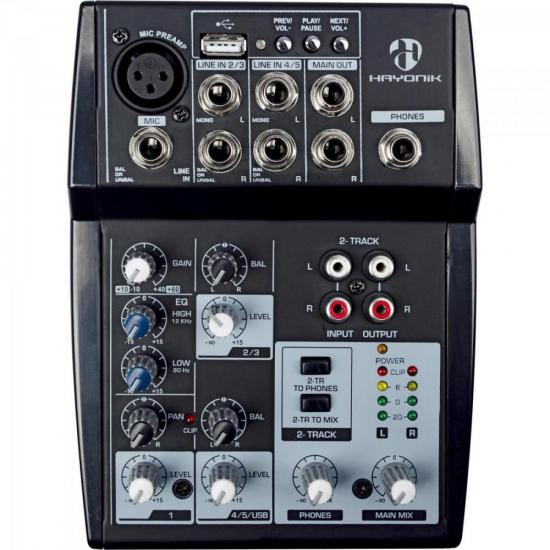 Mesa de Som 5 Canais USB HMX-105 HAYONIK Mesa de Som 5 Canais USB HMX-105 HAYONIK