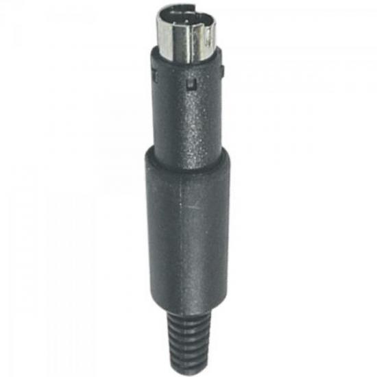Plug Mini Din Macho 6 Pinos 81414 Preto GENÉRICO Plug Mini Din Macho 6 Pinos 81414 Preto GENÉRICO