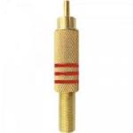 Plug RCA Macho 6/7mm Tarja Vermelha com Mola GENÉRICO