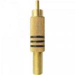 Plug RCA Macho 6/7mm Tarja Preta com Mola FTG GENÉRICO