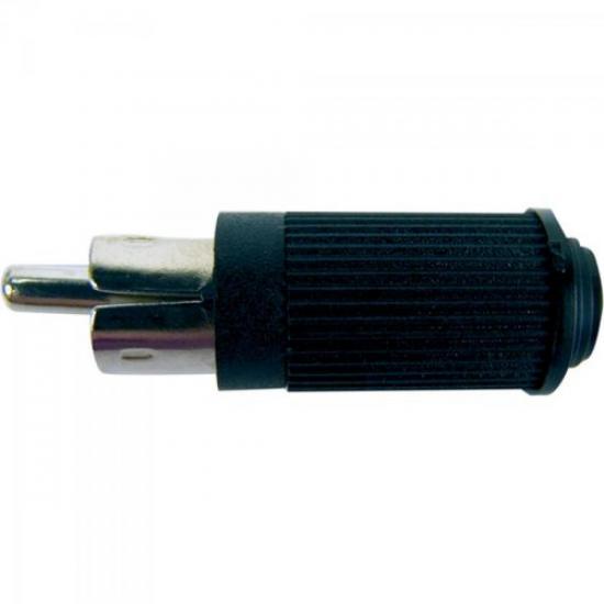 Plug RCA Macho 122 Preto EMETAL Plug RCA Macho 122 Preto EMETAL
