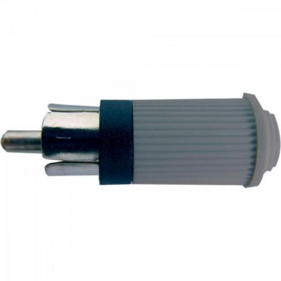 Plug RCA Macho 122 Cinza EMETAL Plug RCA Macho 122 Cinza EMETAL