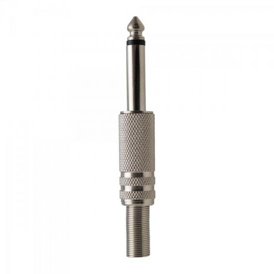 Plug P10 Mono Metal Niquelado com Mola GENÉRICO Plug P10 Mono Metal Niquelado com Mola GENÉRICO