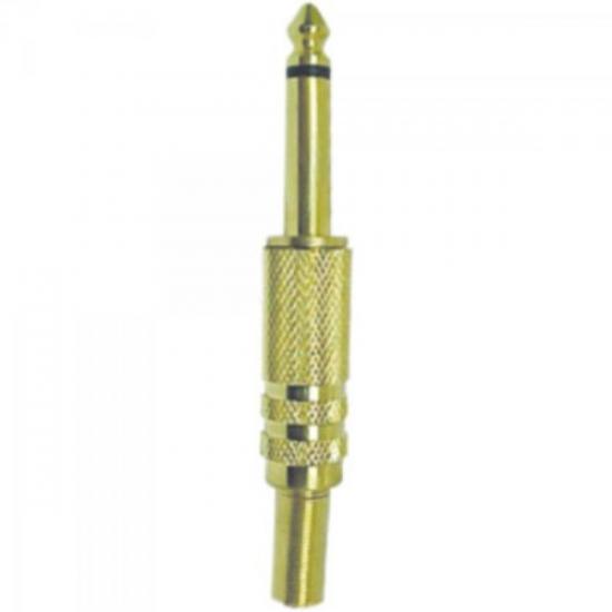 Plug P10 Mono Metal com Mola Gold GENÉRICO Plug P10 Mono Metal com Mola Gold GENÉRICO