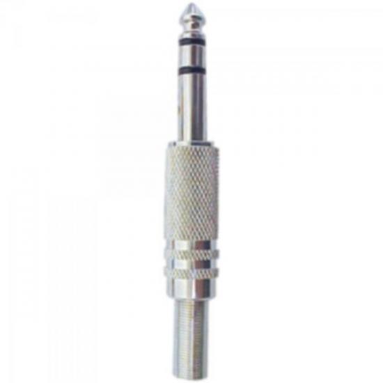 Plug P10 Estéreo Metal com Mola Niquelado GENÉRICO Plug P10 Estéreo Metal com Mola Niquelado GENÉRICO